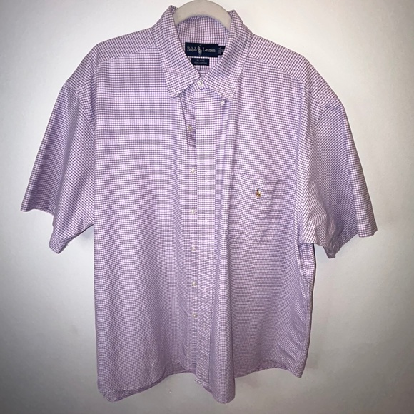 Ralph Lauren Blake Short Sleeve Shirt Pink and Blue - Picture 1 of 4